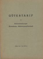 Gütertarif der Hohenlimburger Kleinbahn - Aktiengesellschaft, ab 1. Juni 1950