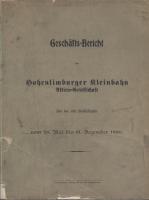 Geschäftsberichte der Hohenlimburger Kleinbahn Aktien-Gesellschaft