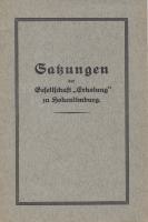 Gesellschaft " Erholung " zu Hohenlimburg, Druck 1927, Satzung