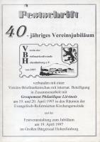Verein der Briefmarkenfreunde Hohenlimburg e. V. von 1957 40-jähriges Vereinsjubiläum